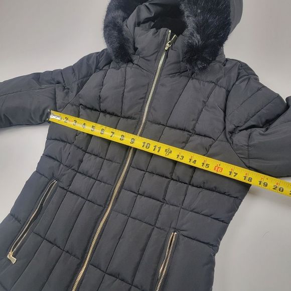 CK Hooded Puffer Jacket Full Zip Faux Fur Size Small - Picture 4 of 9